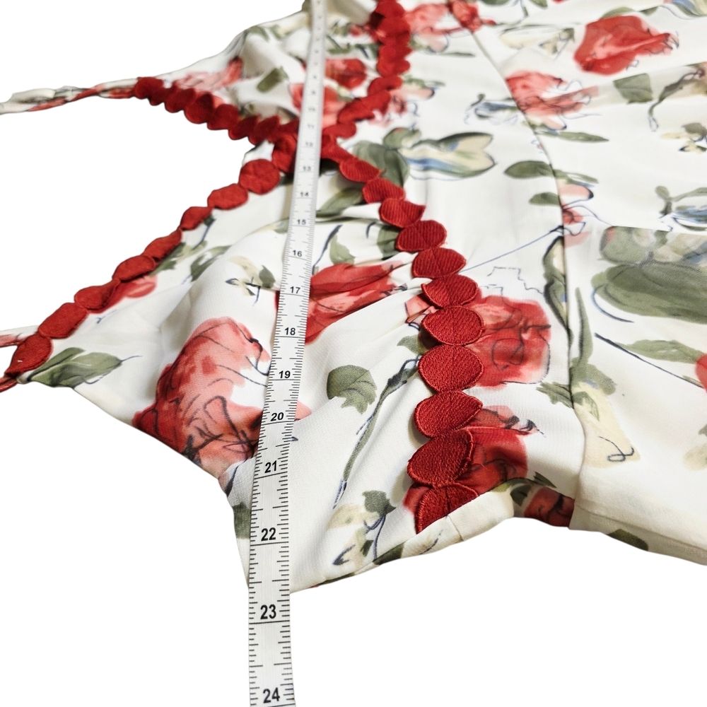 Davi & Dani Boutique Red Rose Layered Maxi Cami Floral Dress - Plus Size 3XL - Picture 16 of 17